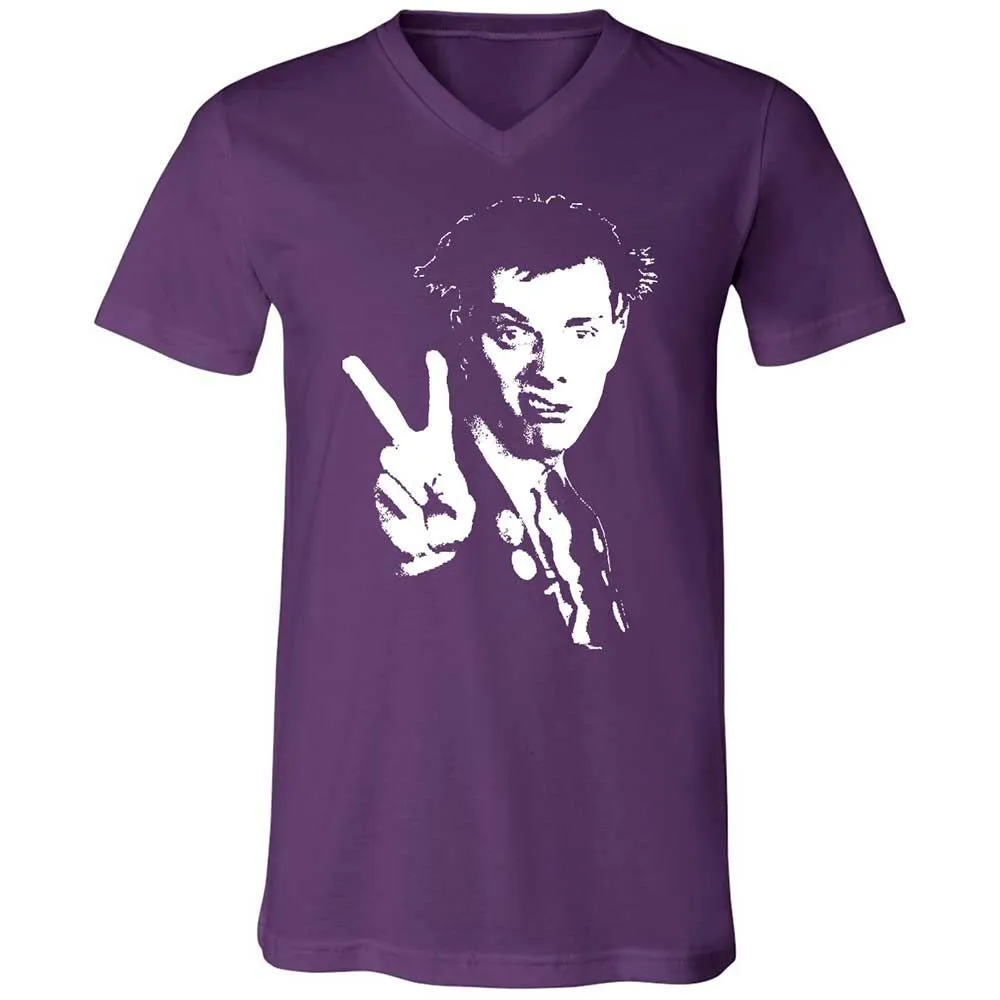 Unisex V-Neck T-Shirt - Black - Team Purple - 10