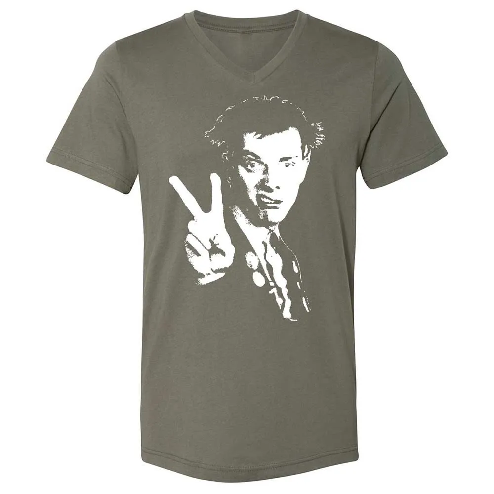 Unisex V-Neck T-Shirt - Black - Military Green - 11