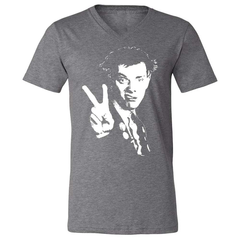 Unisex V-Neck T-Shirt - Black - Deep Heather - 14