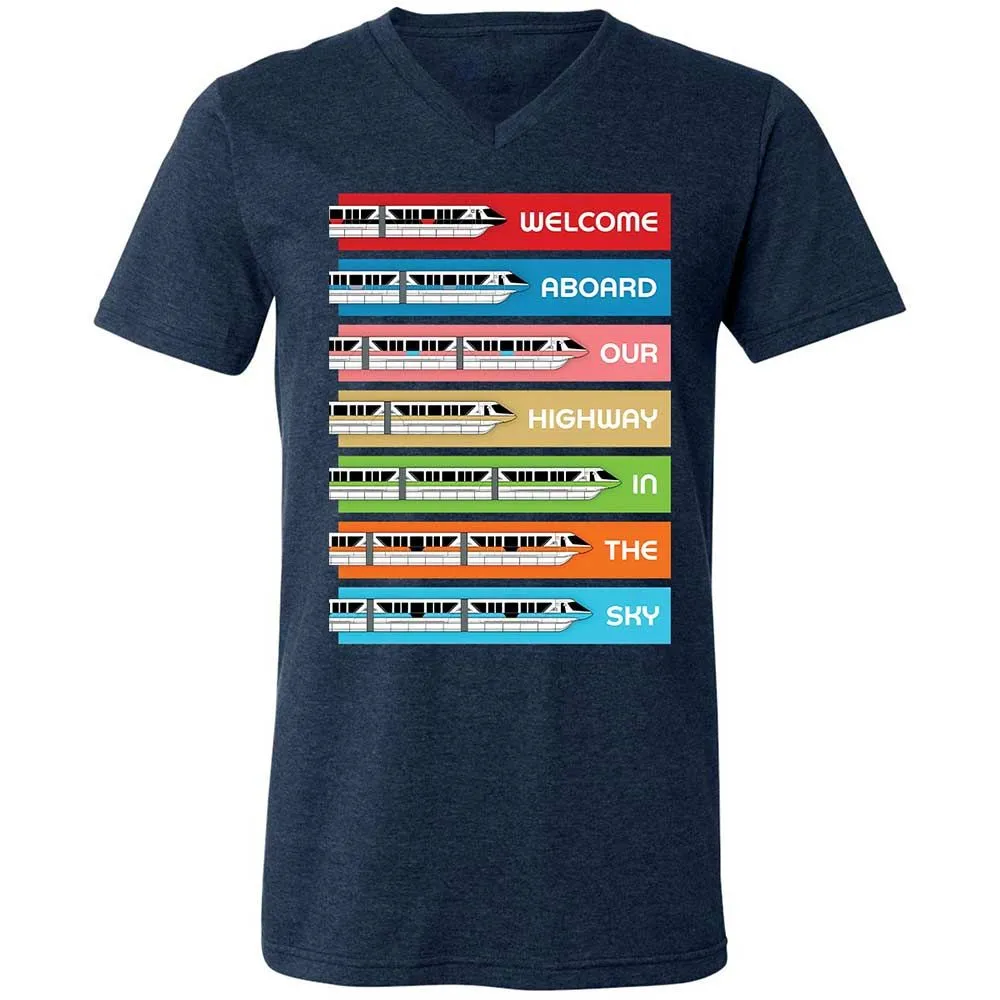 Unisex V-Neck T-Shirt - Black - Heather Navy - 3