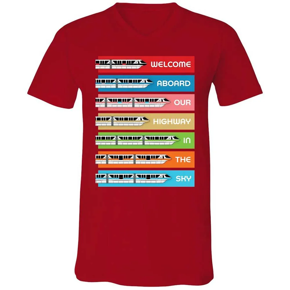 Unisex V-Neck T-Shirt - Black - Red - 6