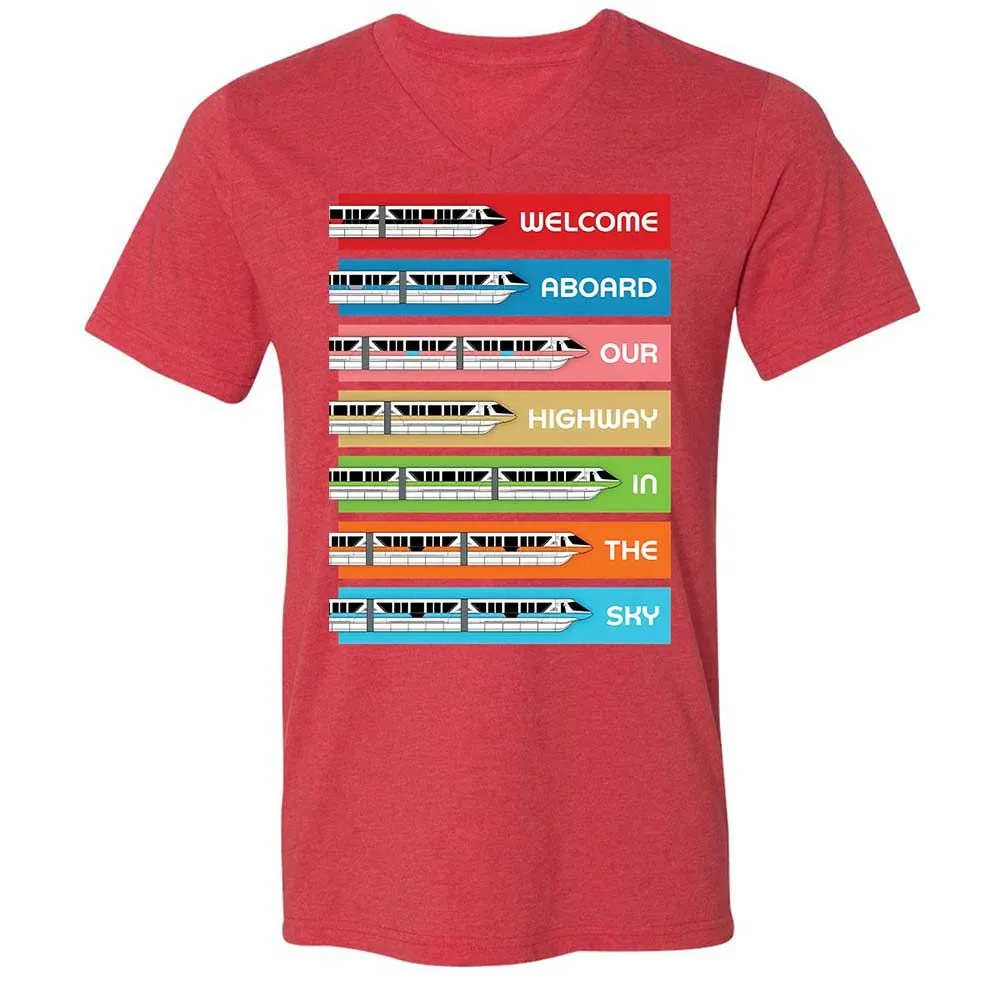 Unisex V-Neck T-Shirt - Black - Heather Red - 7