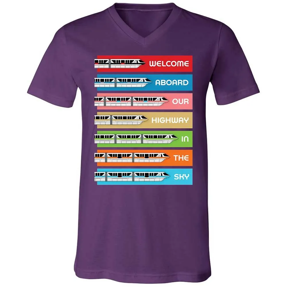 Unisex V-Neck T-Shirt - Black - Team Purple - 10