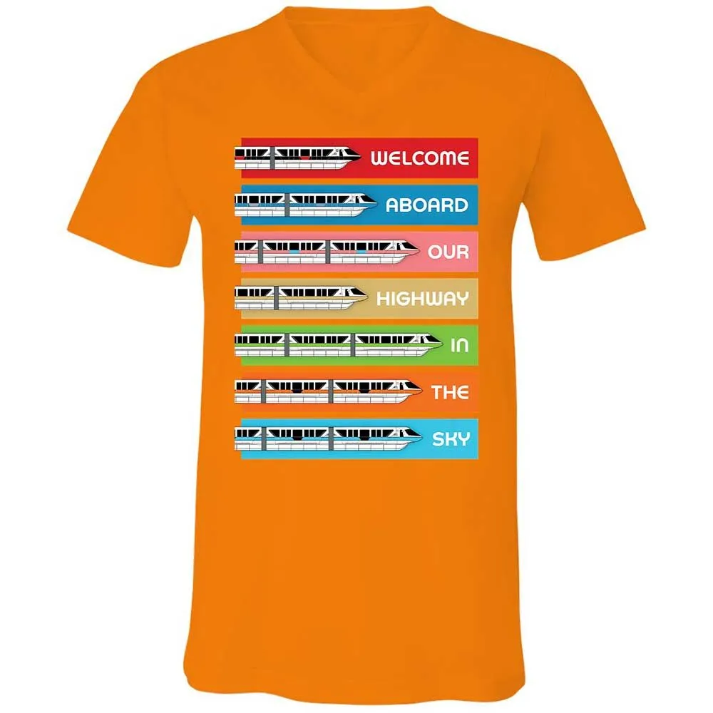 Unisex V-Neck T-Shirt - Black - Orange - 12