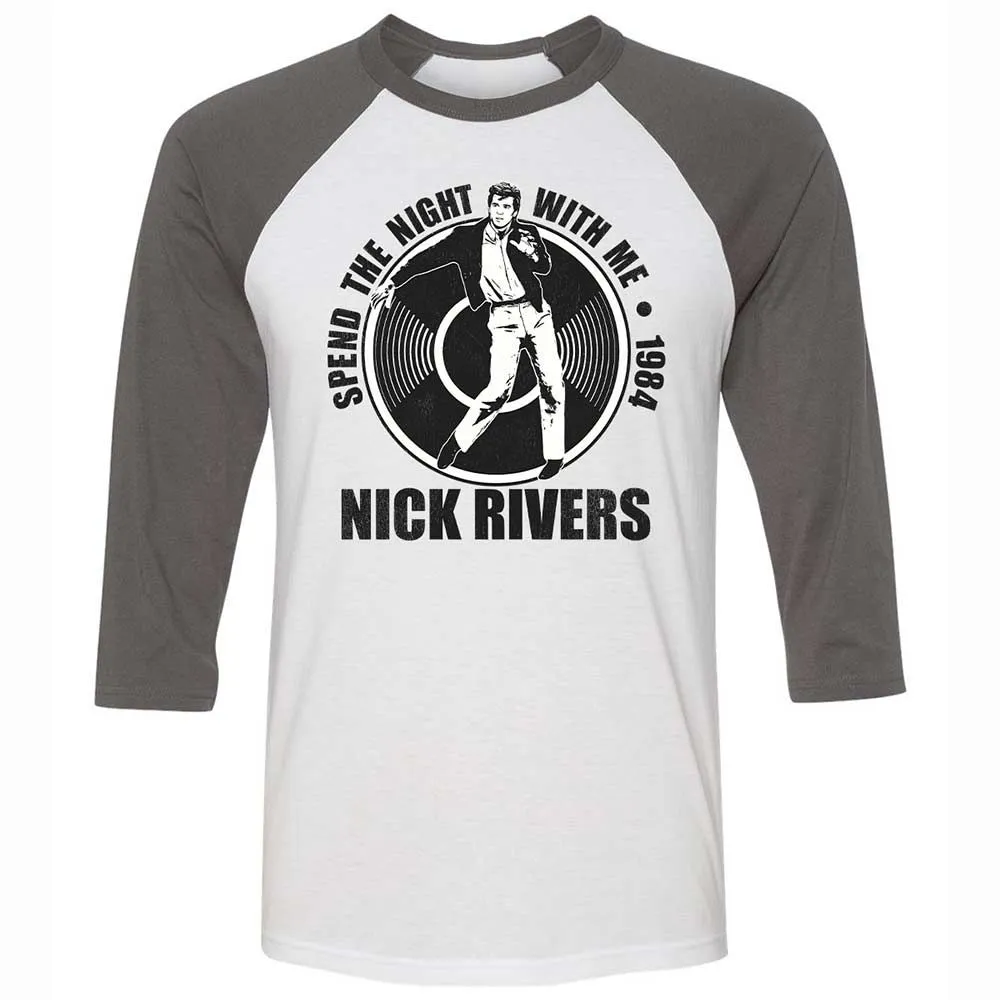 Unisex 3/4 Baseball Tee - B64QWLKU - White/Asphalt - 2