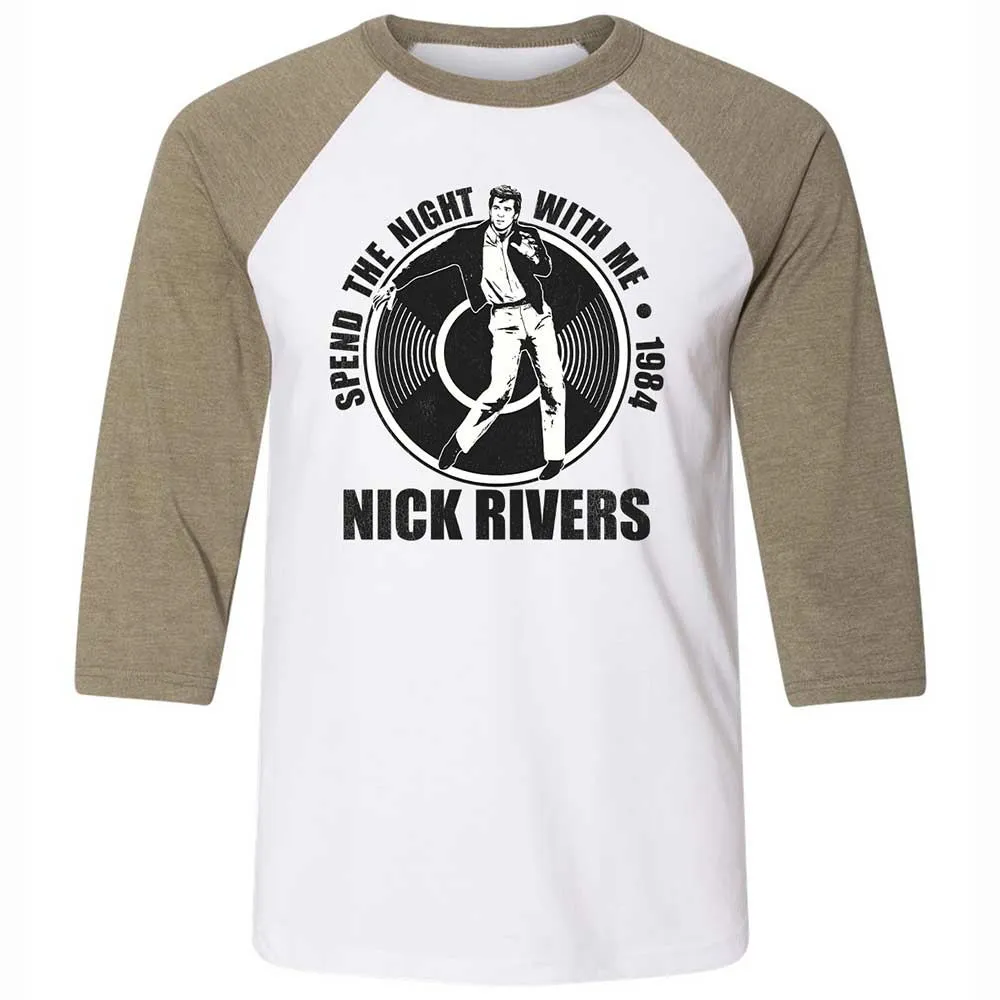 Unisex 3/4 Baseball Tee - B64QWLKU - White/Heather Olive - 4