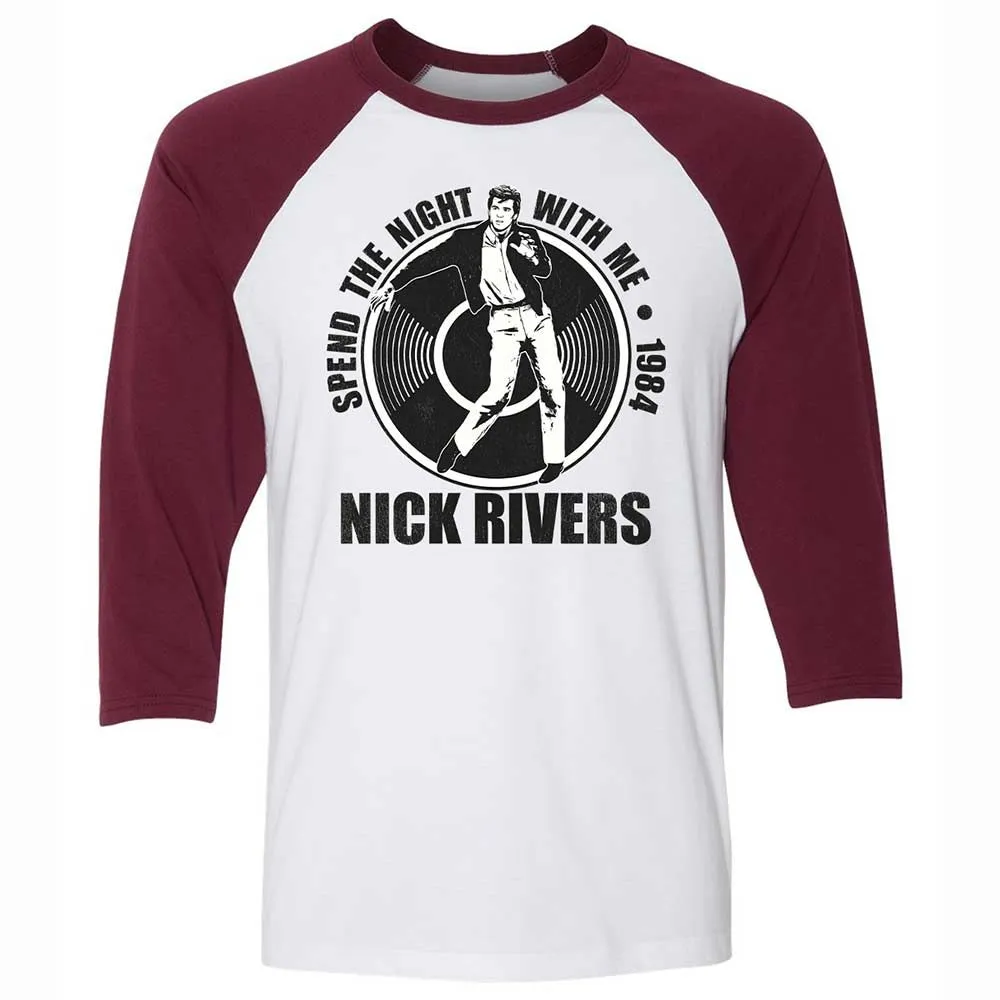 Unisex 3/4 Baseball Tee - B64QWLKU - White/Maroon - 7