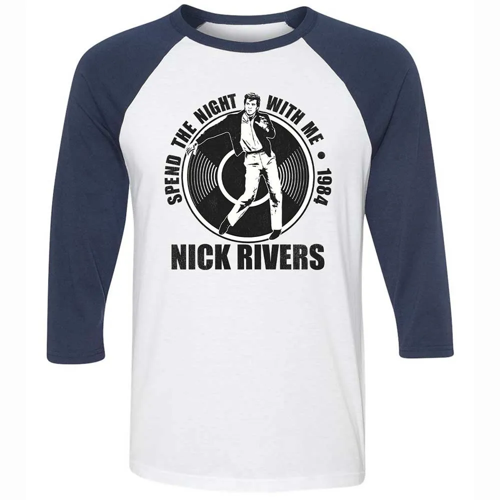 Unisex 3/4 Baseball Tee - B64QWLKU - White/Navy - 8