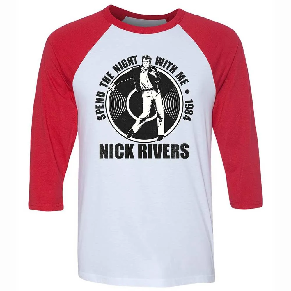 Unisex 3/4 Baseball Tee - B64QWLKU - White/Red - 9