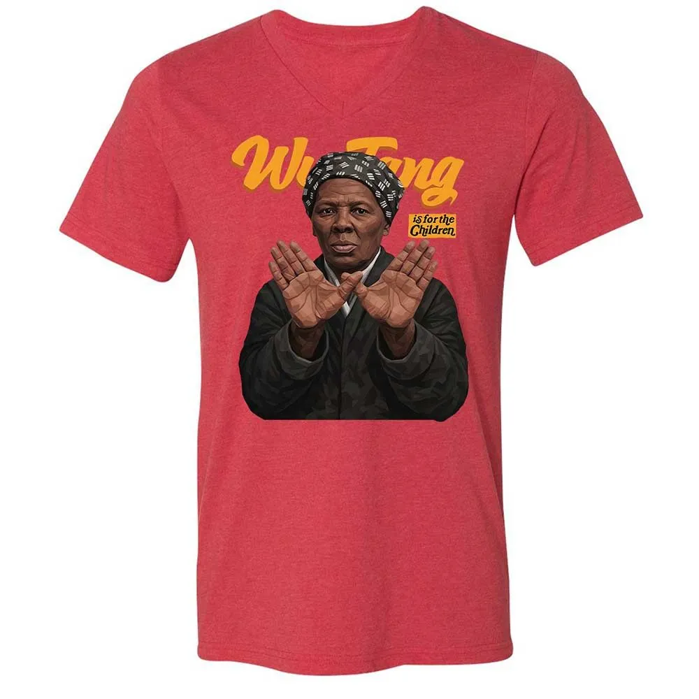 Unisex V-Neck T-Shirt - Black - Heather Red - 7
