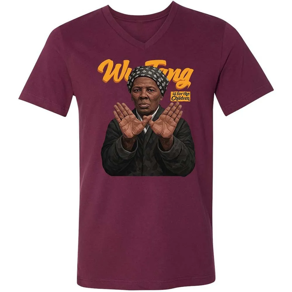 Unisex V-Neck T-Shirt - Black - Maroon - 8