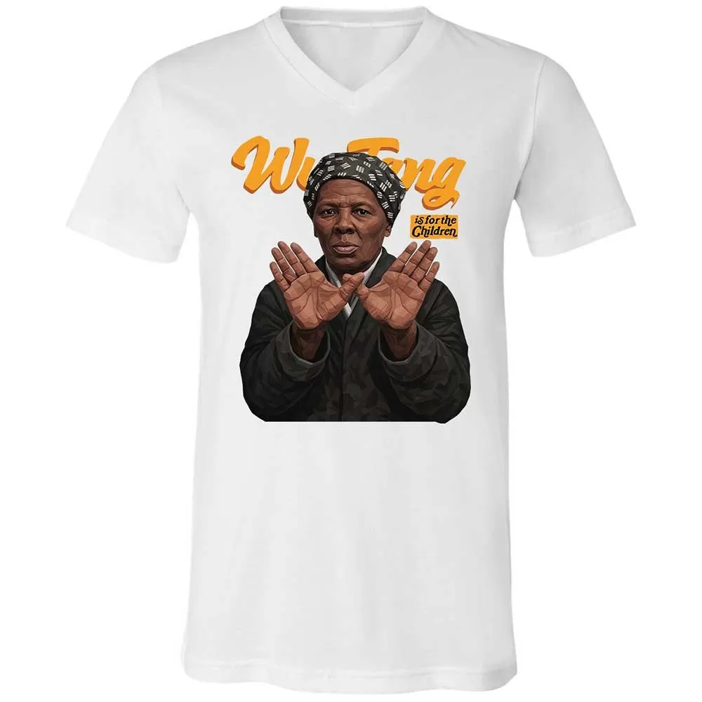 Unisex V-Neck T-Shirt - Black - White - 16