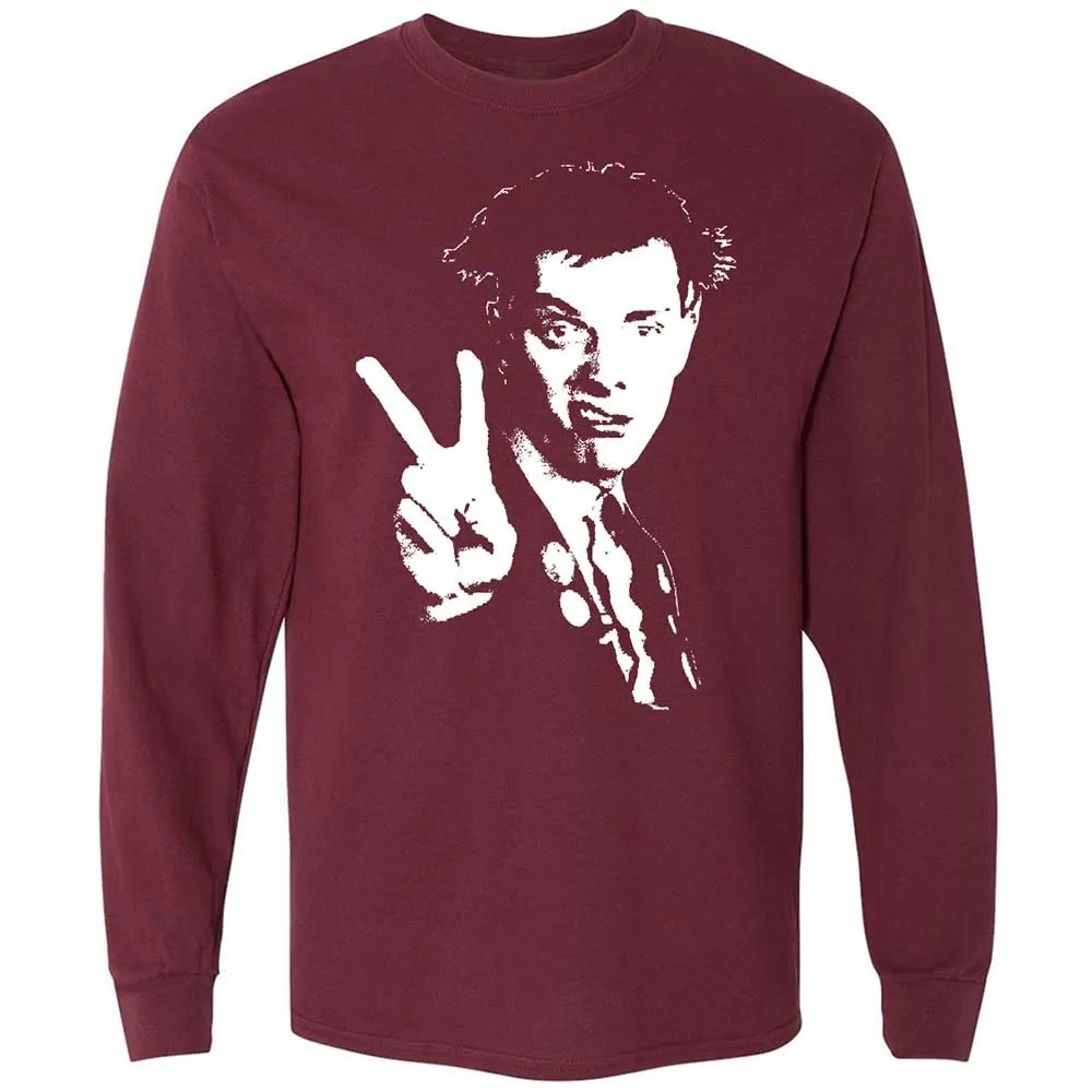 Long Sleeve T-Shirt - Black - Maroon - 6