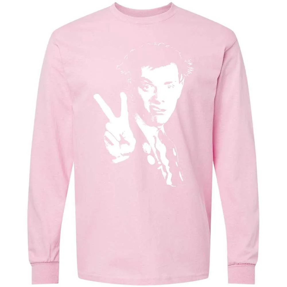 Long Sleeve T-Shirt - Black - Light Pink - 16