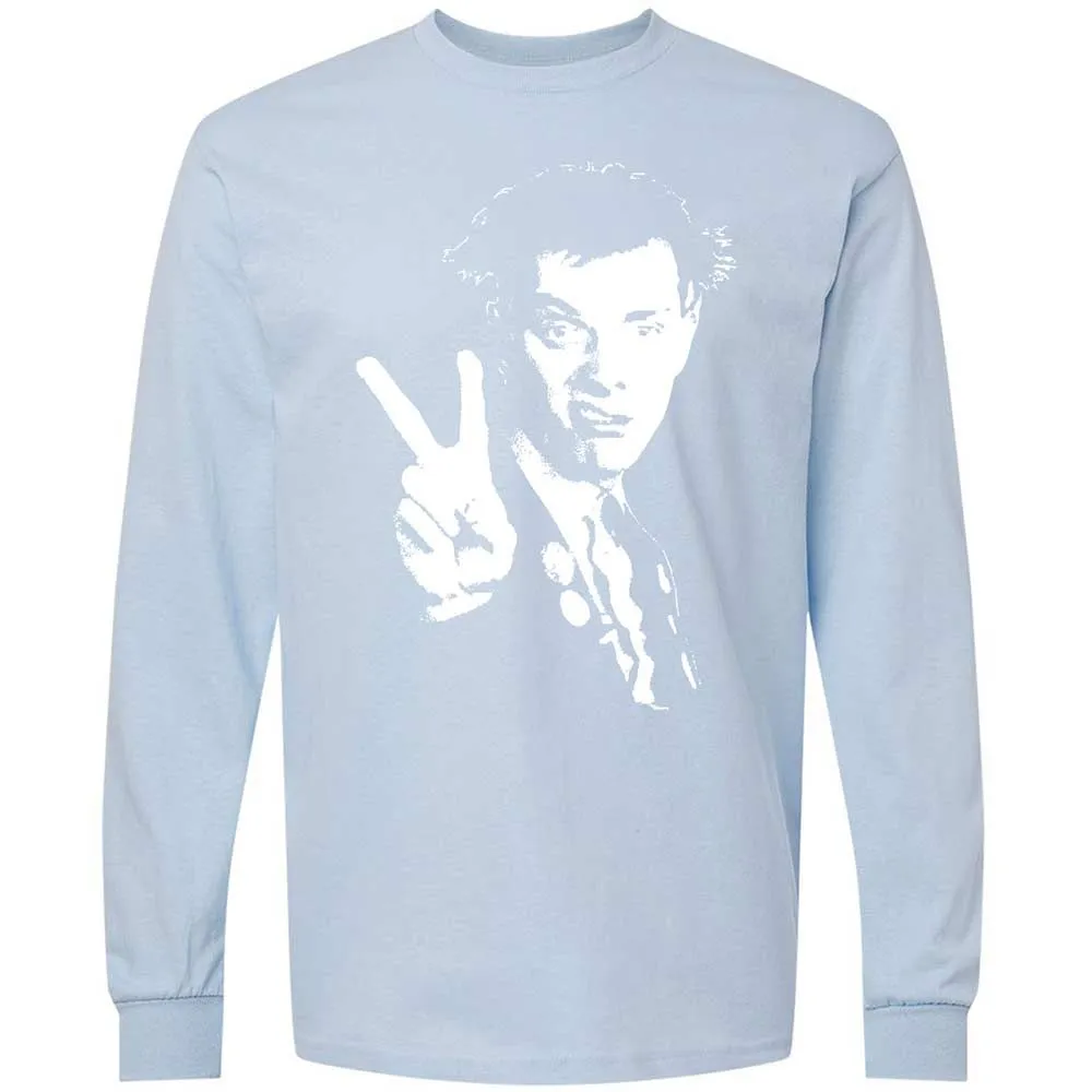 Long Sleeve T-Shirt - Black - Light Blue - 18