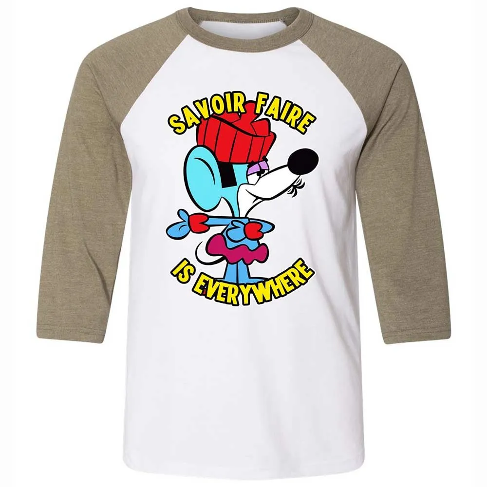 Unisex 3/4 Baseball Tee - LNAZFVV5 - White/Heather Olive - 4