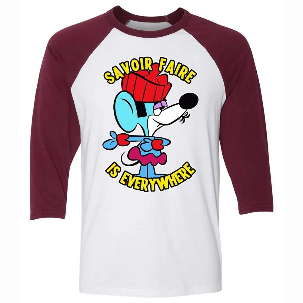 Unisex 3/4 Baseball Tee - LNAZFVV5 - White/Maroon - 7