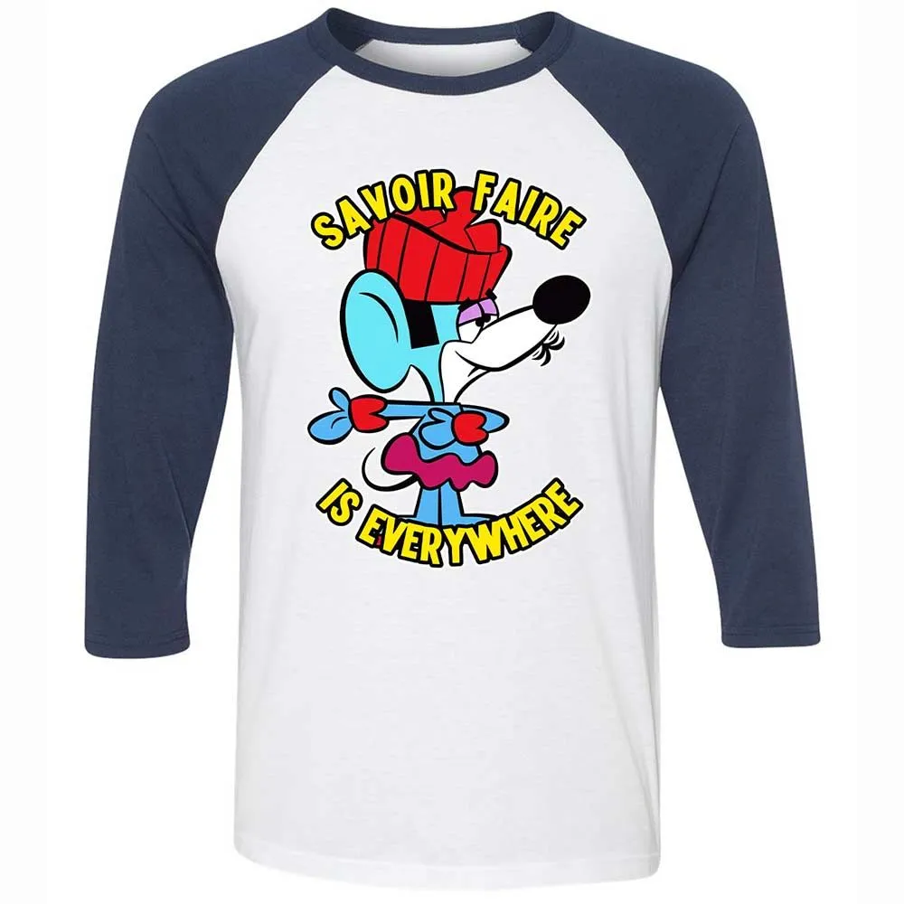 Unisex 3/4 Baseball Tee - LNAZFVV5 - White/Navy - 8