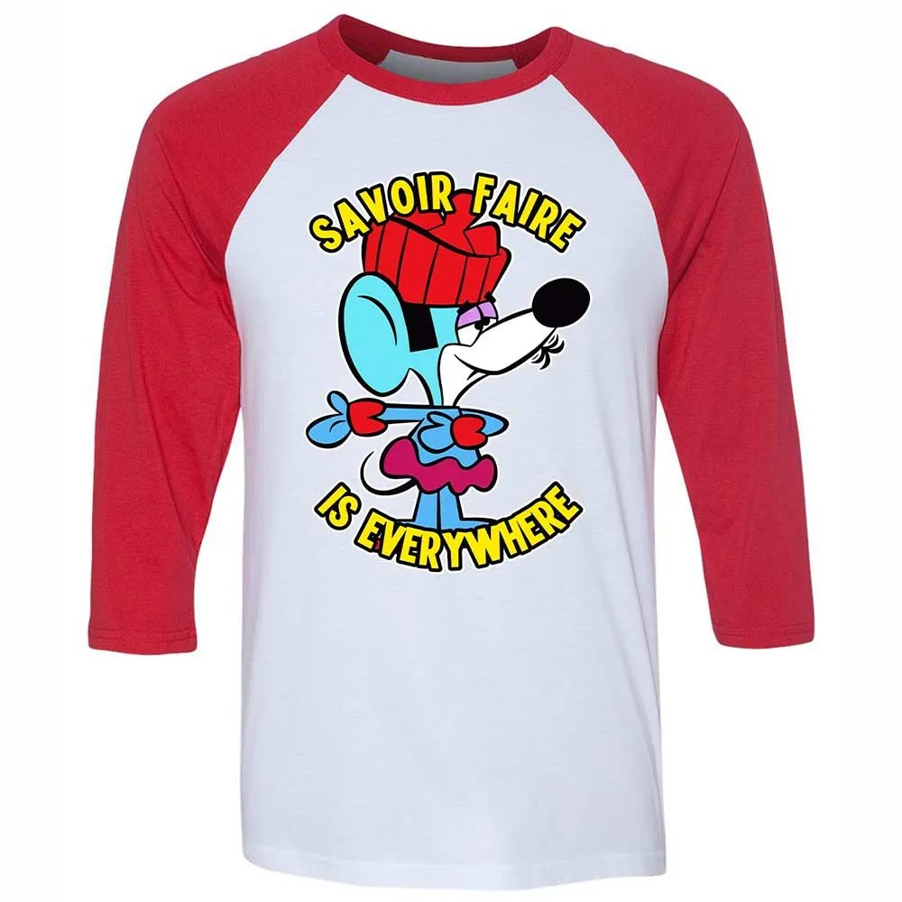 Unisex 3/4 Baseball Tee - LNAZFVV5 - White/Red - 9