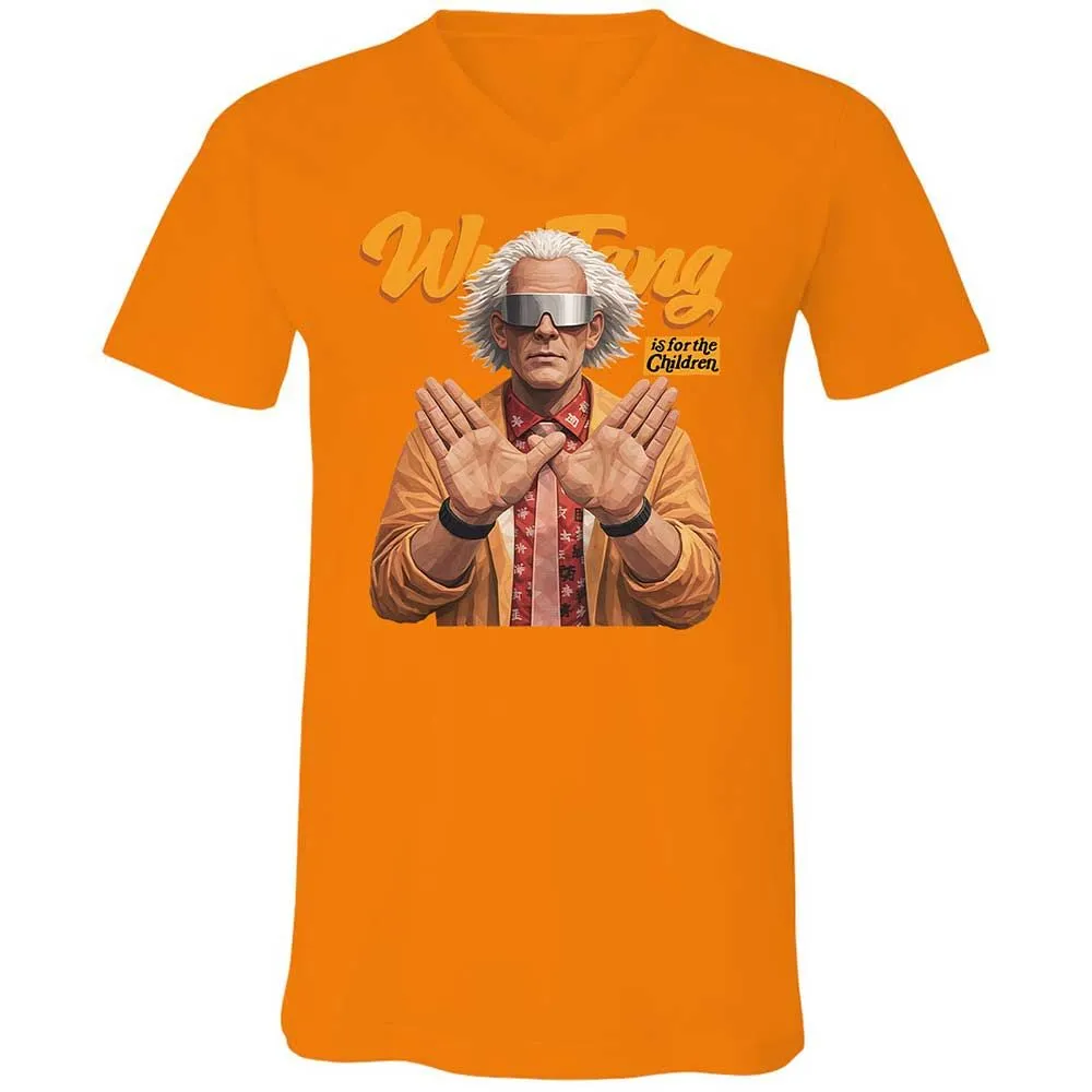 Unisex V-Neck T-Shirt - Black - Orange - 12