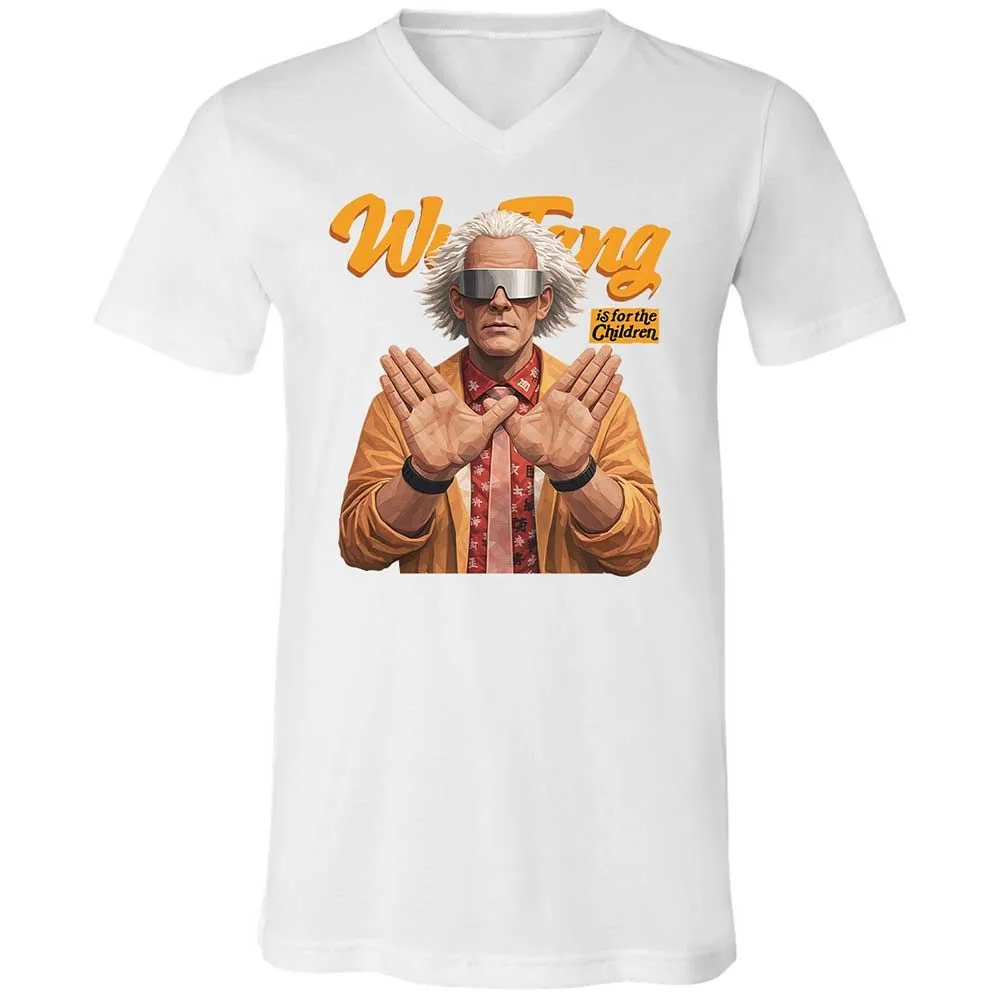 Unisex V-Neck T-Shirt - Black - White - 16