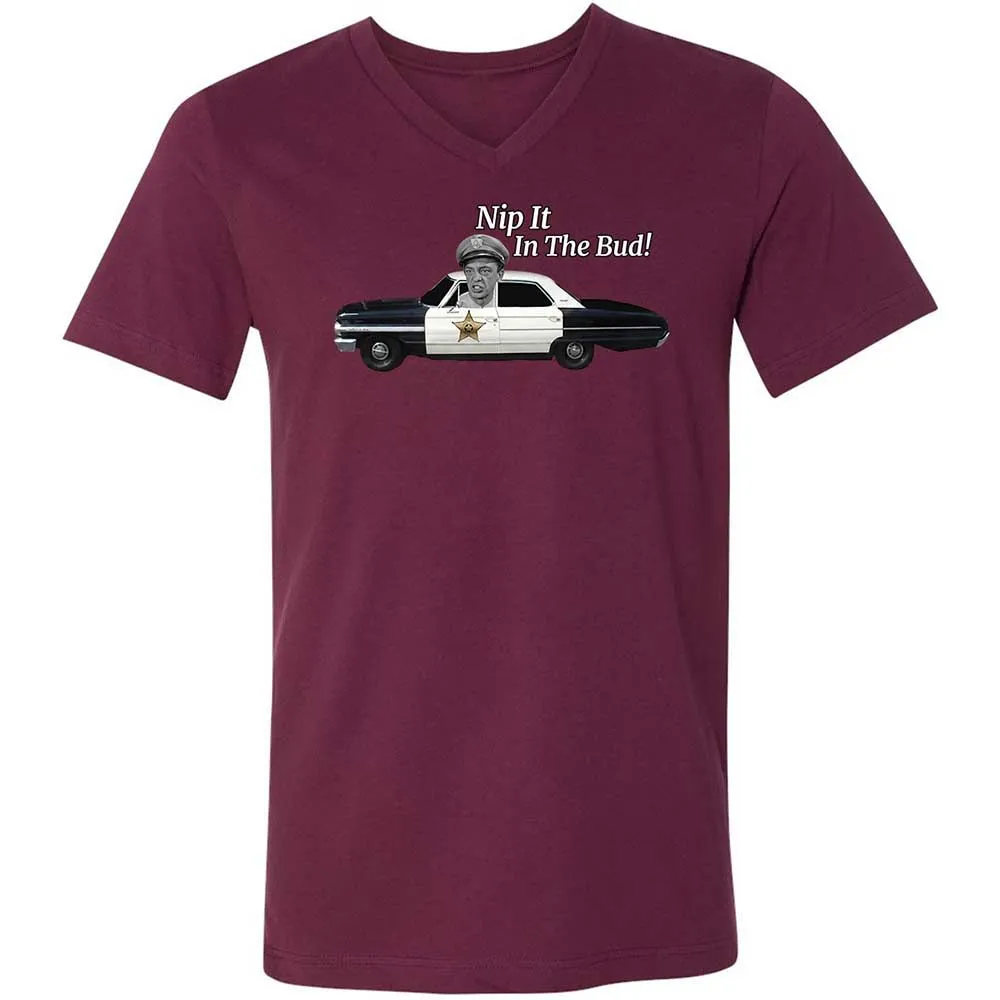 Unisex V-Neck T-Shirt - Z7DQBG1T - Maroon - 14