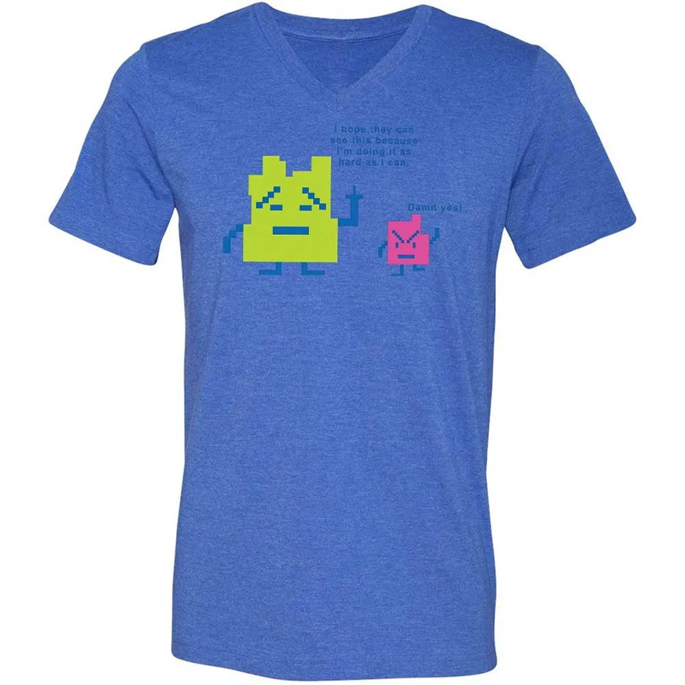 Unisex V-Neck T-Shirt - FJ7DM54A - Heather True Royal - 4