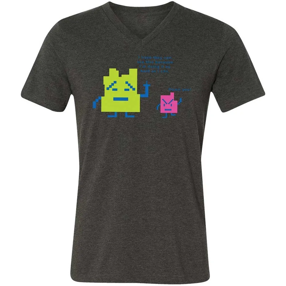 Unisex V-Neck T-Shirt - FJ7DM54A - Dark Grey Heather - 8