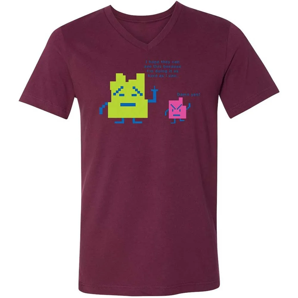Unisex V-Neck T-Shirt - FJ7DM54A - Maroon - 14