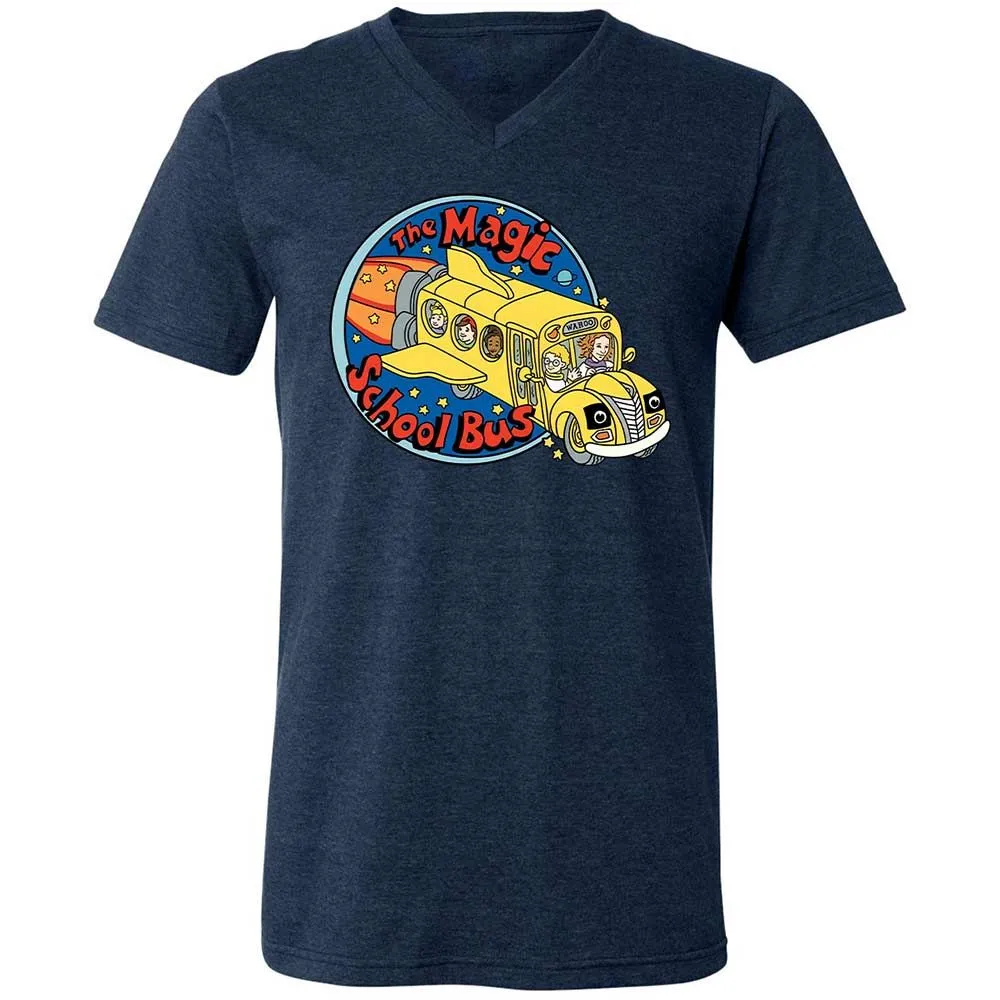 Unisex V-Neck T-Shirt - 7WT8Y391 - Heather Navy - 13