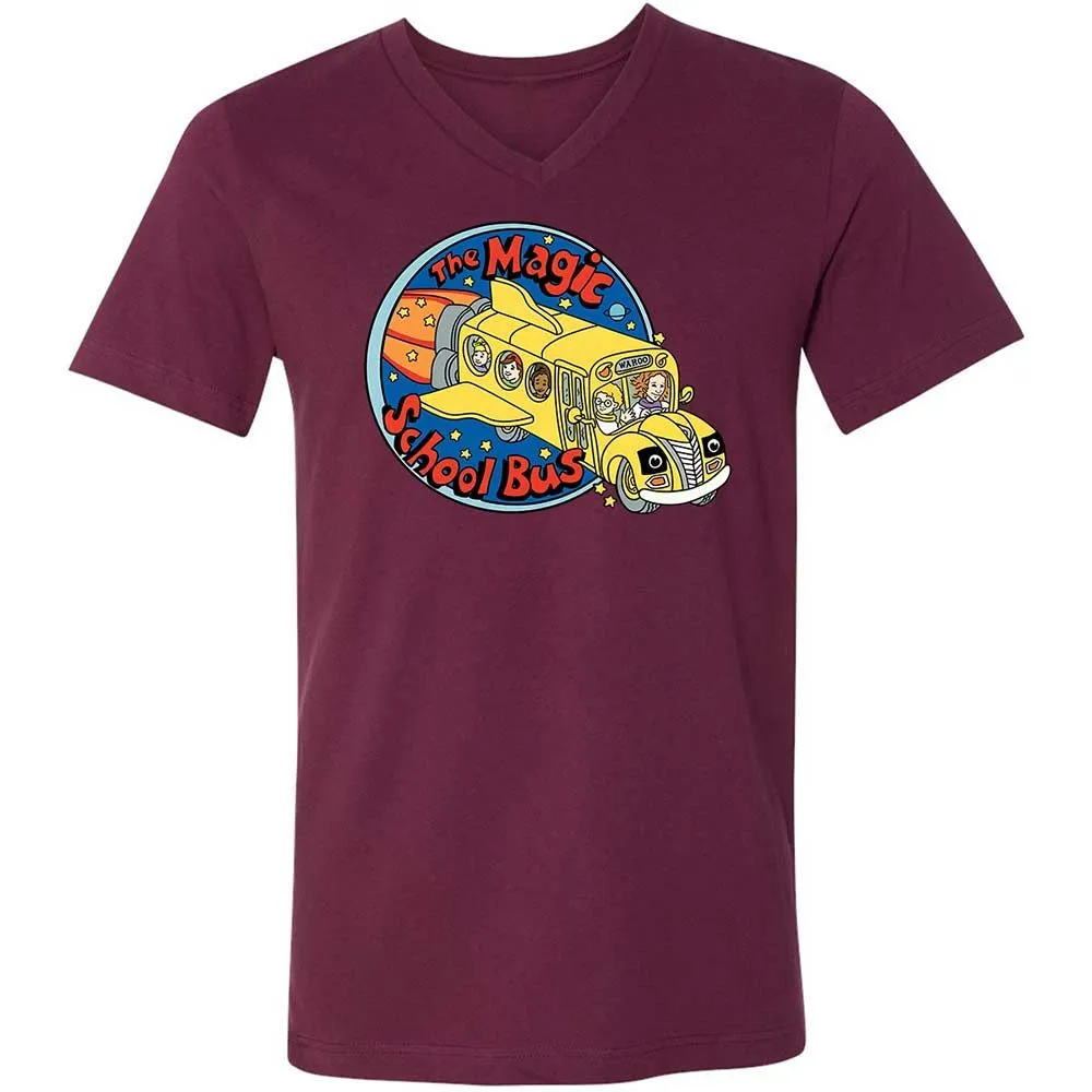 Unisex V-Neck T-Shirt - 7WT8Y391 - Maroon - 14