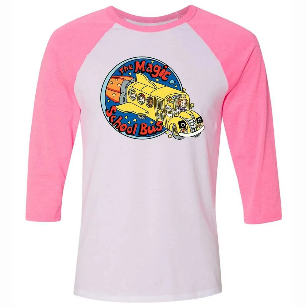 Unisex 3/4 Baseball Tee - 348BUMC6 - White/Neon Pink - 12