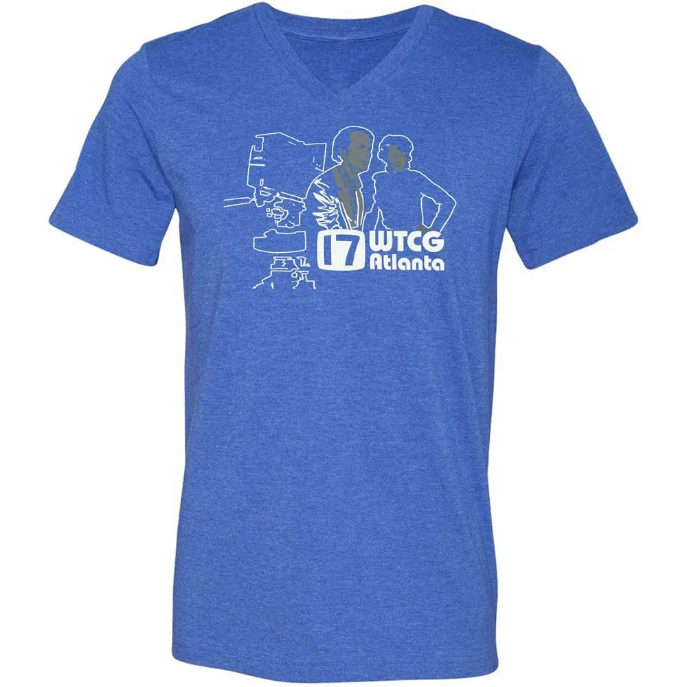 Unisex V-Neck T-Shirt - HRYXR2FE - Heather True Royal - 5