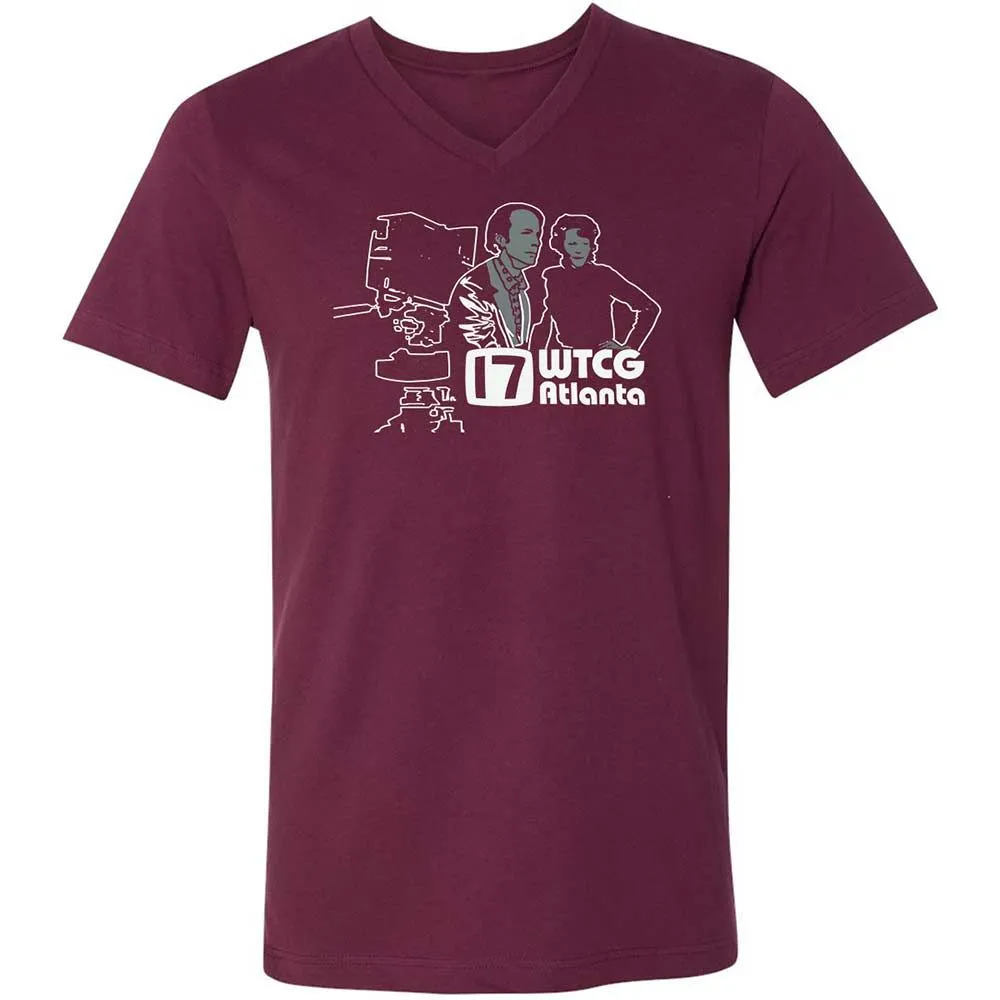 Unisex V-Neck T-Shirt - HRYXR2FE - Maroon - 8