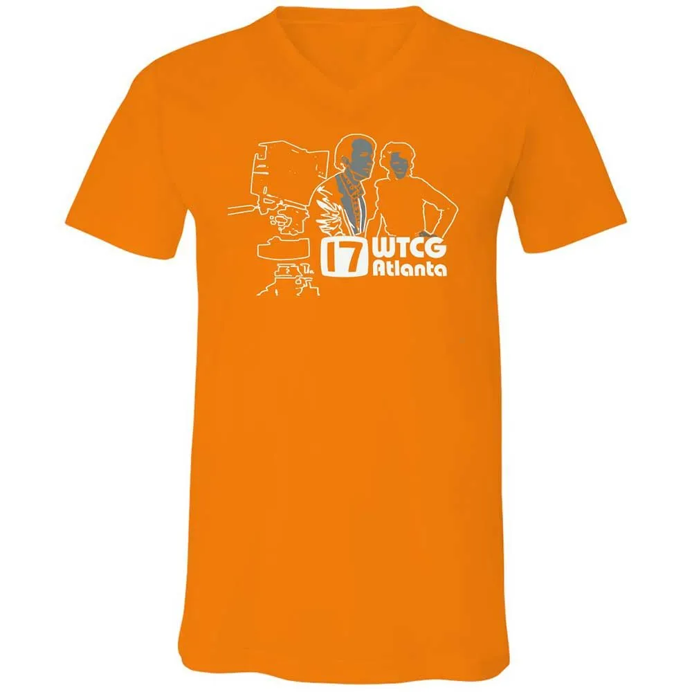 Unisex V-Neck T-Shirt - HRYXR2FE - Orange - 12