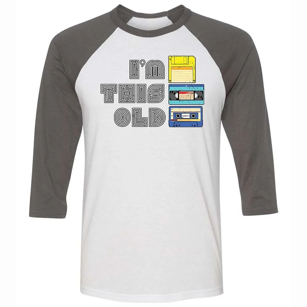 Unisex 3/4 Baseball Tee - Black - White/Asphalt - 2