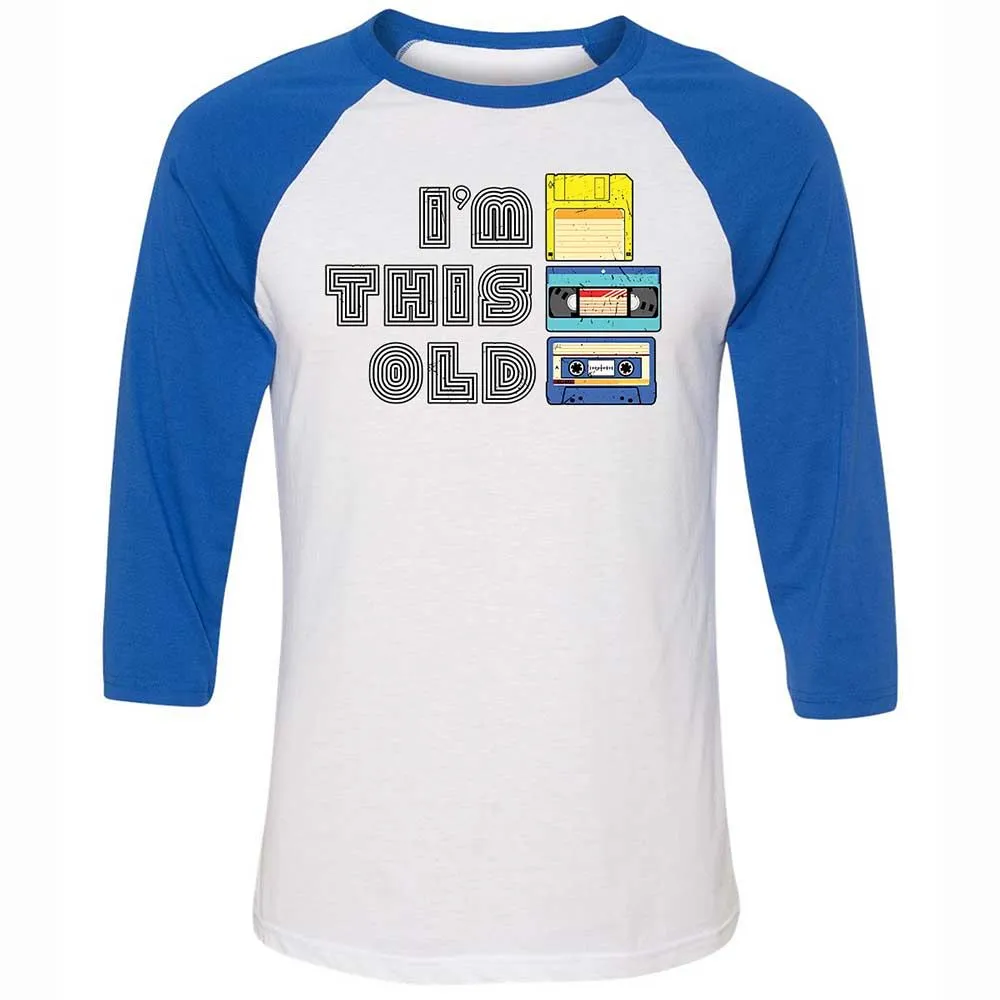 Unisex 3/4 Baseball Tee - Black - White/True Royal - 10