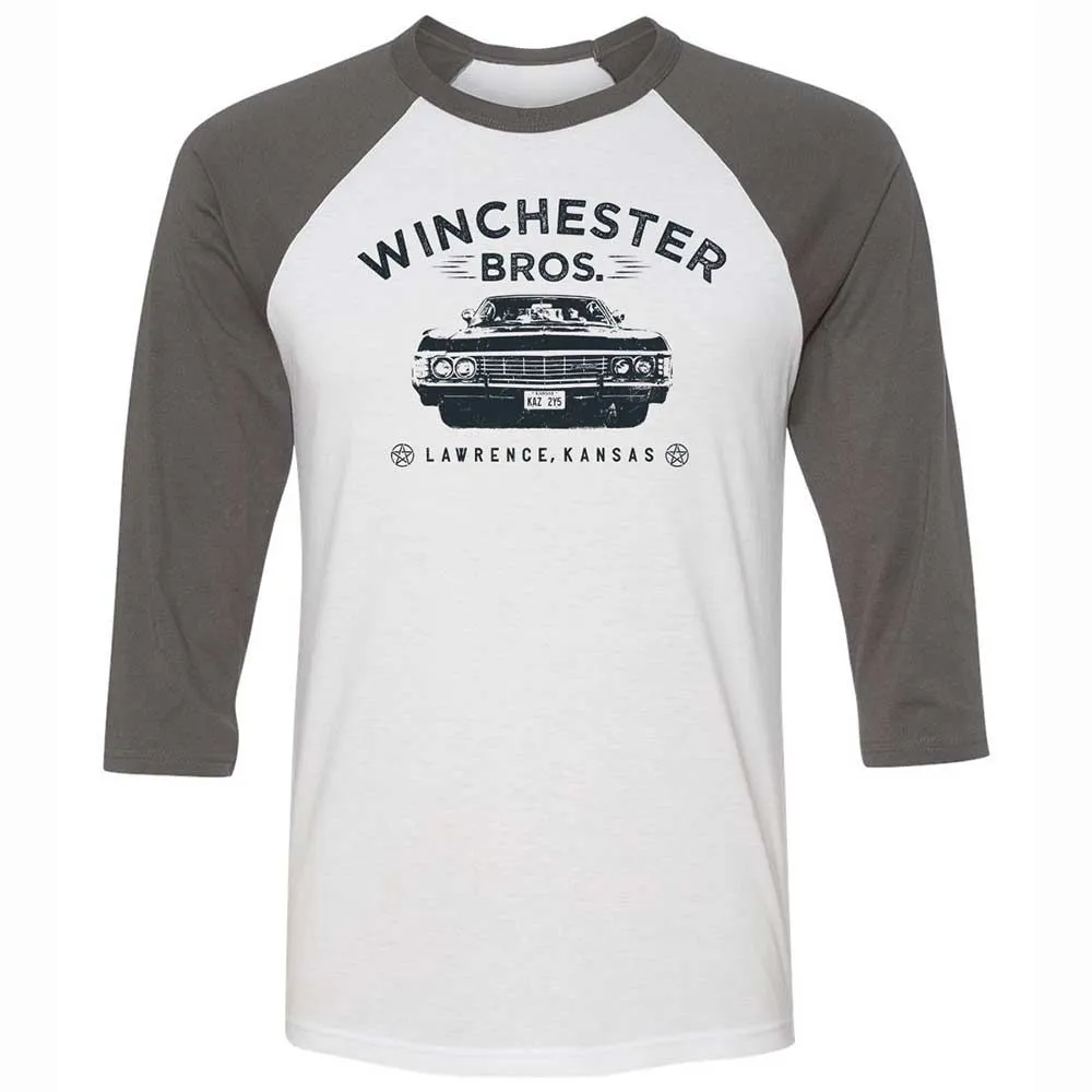 Unisex 3/4 Baseball Tee - 9YWAD395 - White/Asphalt - 2