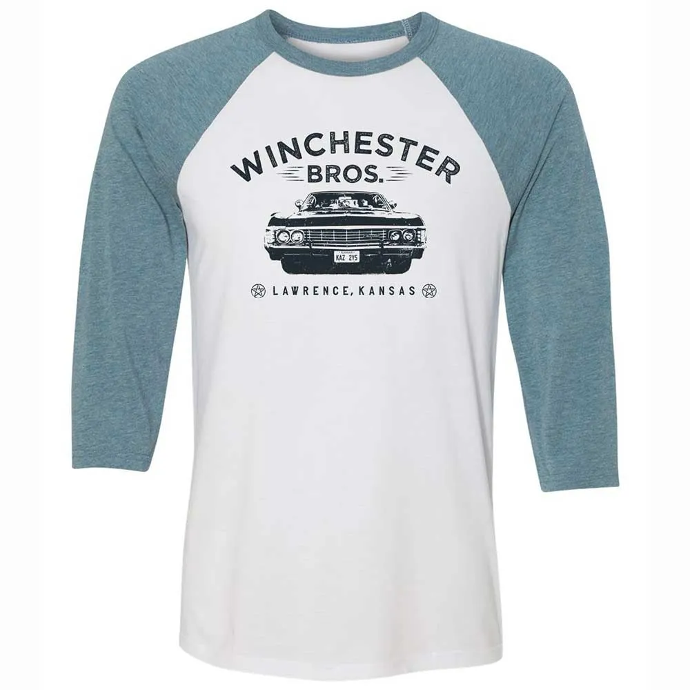 Unisex 3/4 Baseball Tee - 9YWAD395 - White/Denim - 3
