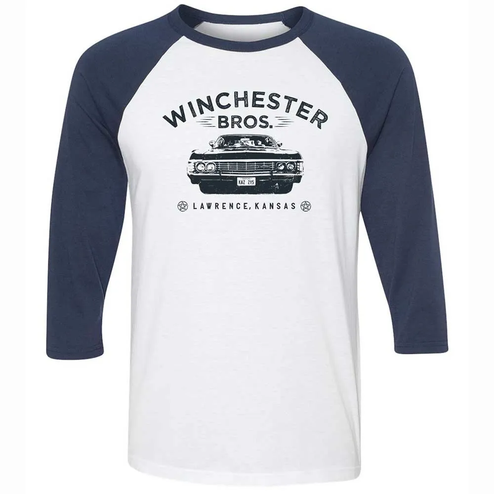 Unisex 3/4 Baseball Tee - 9YWAD395 - White/Navy - 8