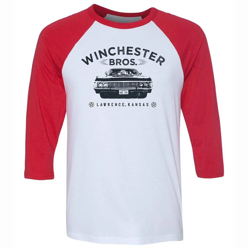 Unisex 3/4 Baseball Tee - 9YWAD395 - White/Red - 9