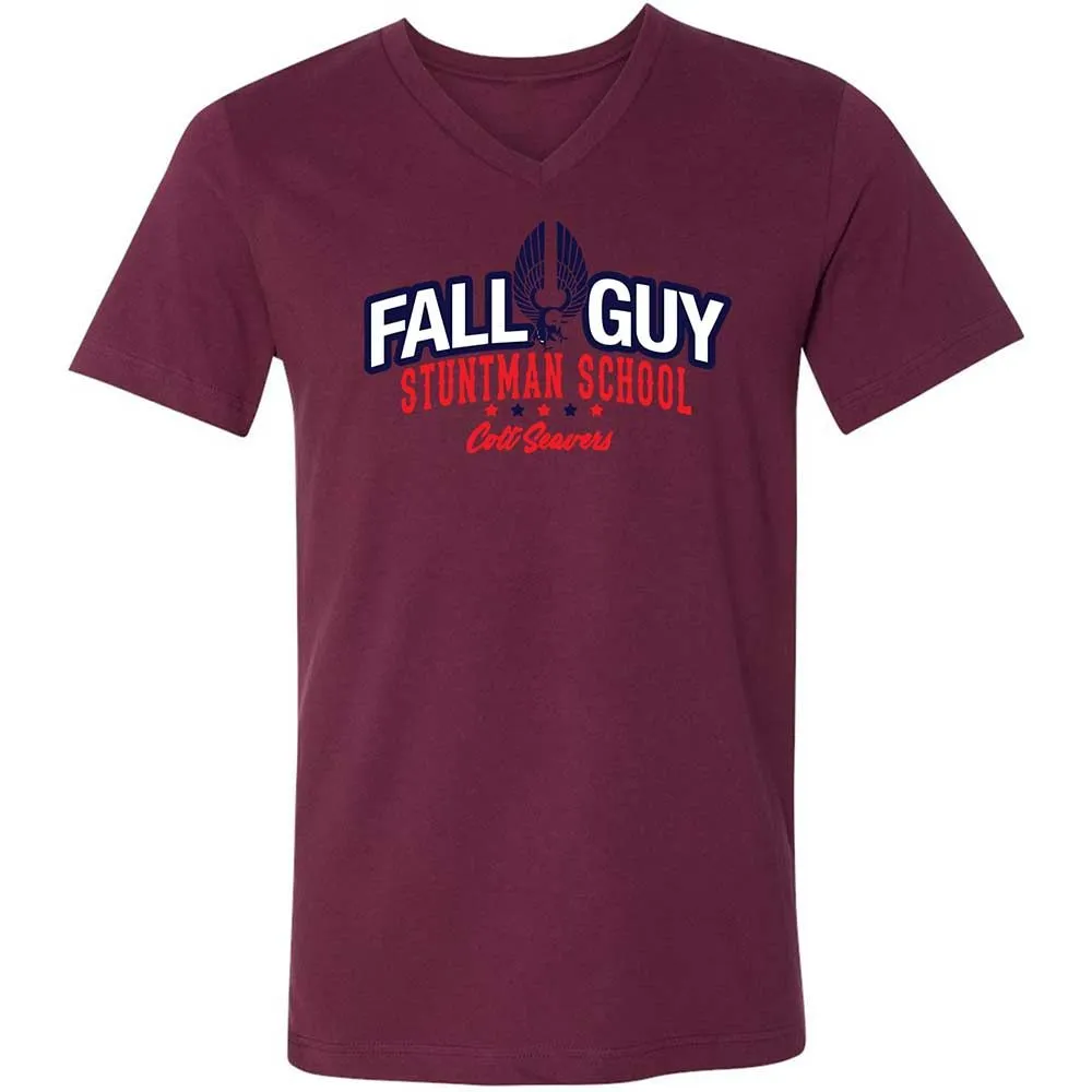 Unisex V-Neck T-Shirt - CXRM8NZJ - Maroon - 14