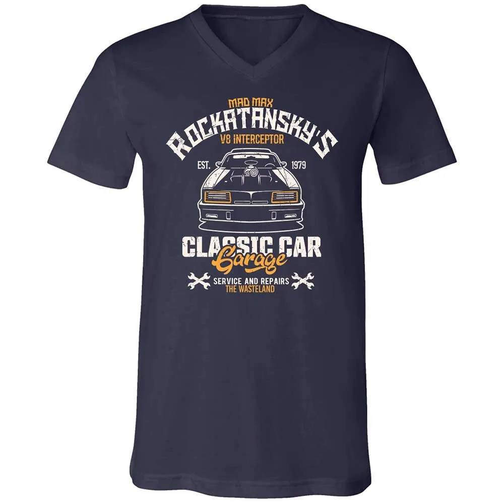 Unisex V-Neck T-Shirt - RN6ZEVTQ - Navy - 2