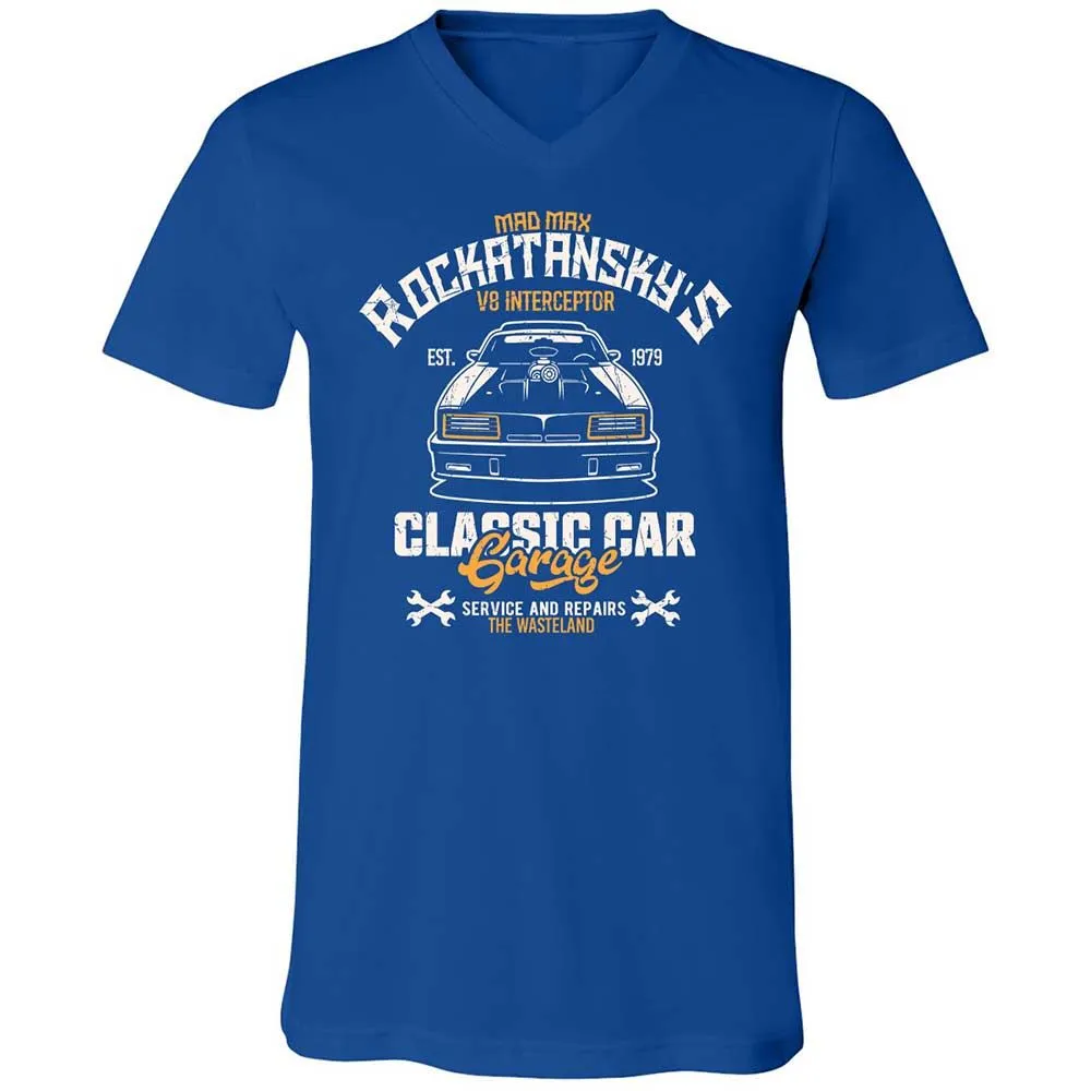 Unisex V-Neck T-Shirt - RN6ZEVTQ - True Royal - 4