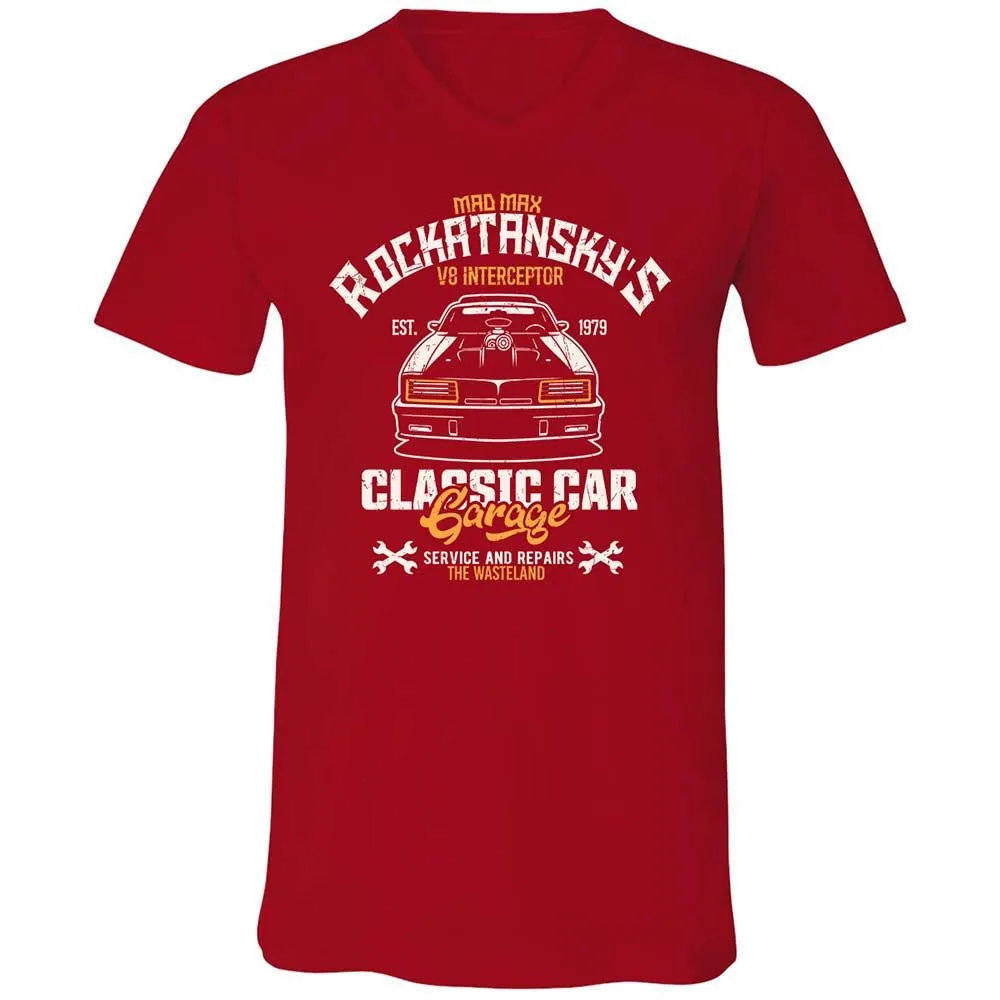 Unisex V-Neck T-Shirt - RN6ZEVTQ - Red - 6