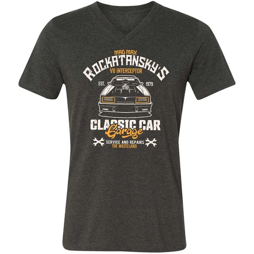 Unisex V-Neck T-Shirt - RN6ZEVTQ - Dark Grey Heather - 9