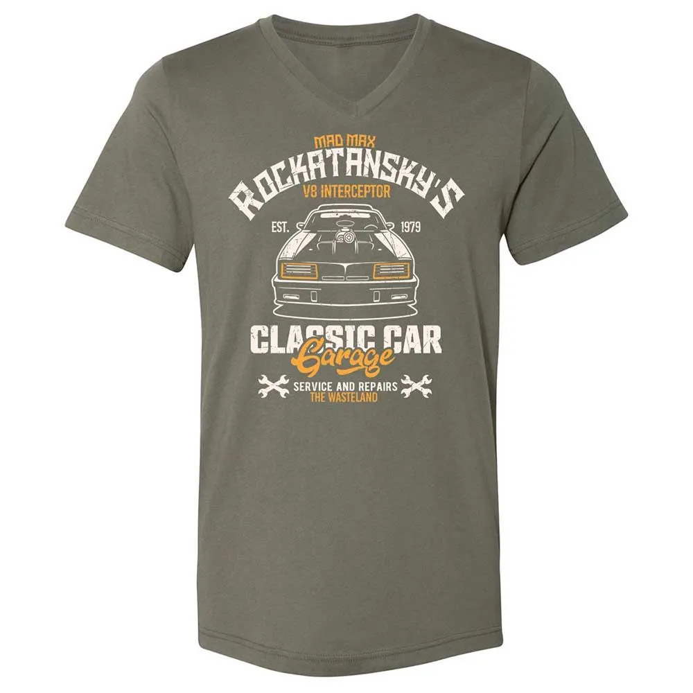 Unisex V-Neck T-Shirt - RN6ZEVTQ - Military Green - 11