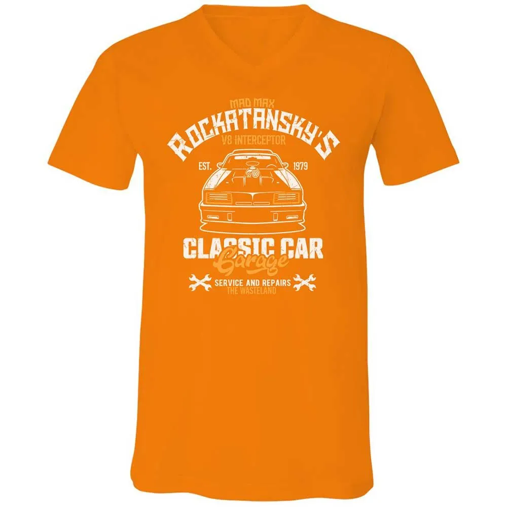 Unisex V-Neck T-Shirt - RN6ZEVTQ - Orange - 12