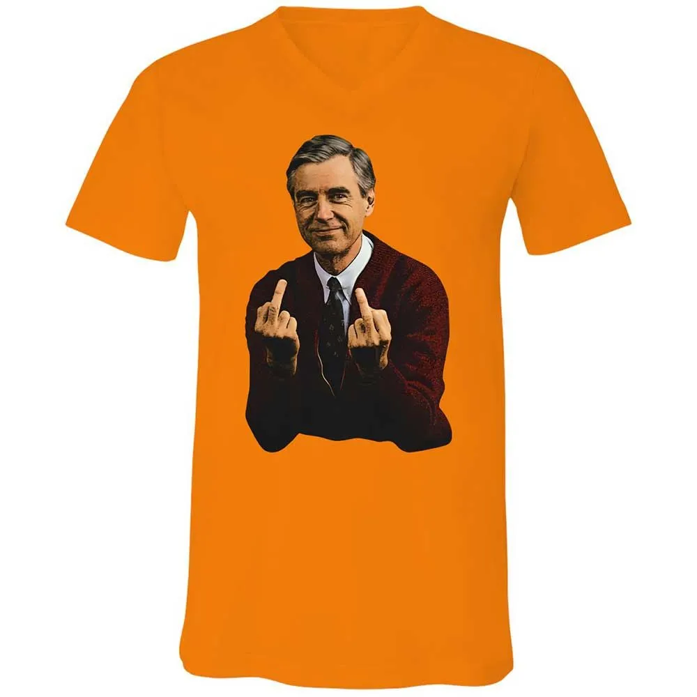 Unisex V-Neck T-Shirt - G3HW4X8U - Orange - 7