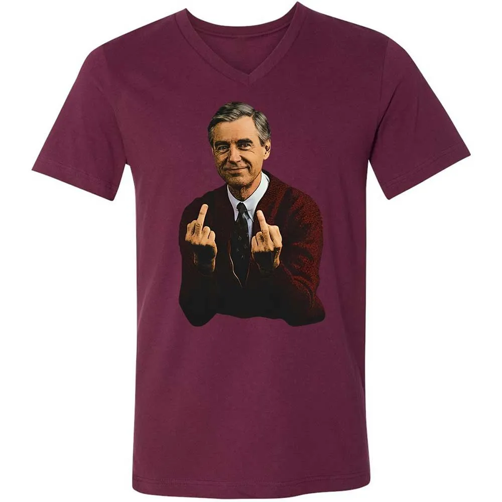 Unisex V-Neck T-Shirt - G3HW4X8U - Maroon - 14